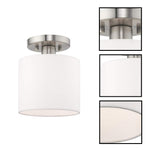 1 light ceiling lighting alloy steel semi flush mount nickel light fixture light