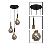 3 light hanging light metal glass pendant light lamp black gold modern lamp