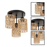 3 light chandelier light metal rattan kitchen light black ceiling light