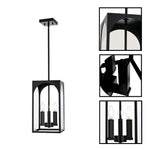 3 Lights hanging lantern iron indoor pendant black light fixture