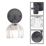 Remote Control wall sconce black battery powered wall lights brass, glass, iron sconce lamp