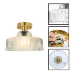 1 light hanging ceiling lamp glass light fixture clear gold porch light