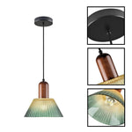 1-light kitchen lighting wood glass metal chandelier green pendant light