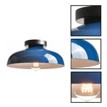 12-Inch Industrial ceiling light fixture metal mount flush light blue flush mount ceiling light