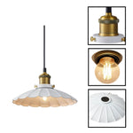 9.8 Inch vintage chandelier metal industrial hanging lamp white light fixture