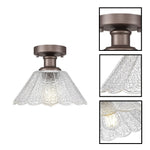 1-Light bulb light glass metal ceiling lights bronze light fixtures