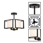 3-light ceiling lights farbic metal light fixture light black white flush mount light