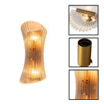 2-Light bulb light gold glass wall sconce glass metal light fixture