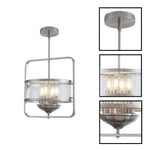 4-light bulbs light metal glass ceiling light silver lighting fixture