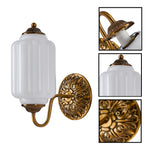 E12  Bulb light white bedroom light fixtures glass, metal wall light
