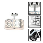 3-Light ceiling lamp metal acrylic flush mount ceiling light silver light fixture light