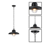 12 inch hanging light fixture bubble glass iron exterior pendant black farmhouse lantern