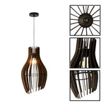 Antique Living Room Light Brown Hanging Light Metal, Wood  Pendant Light