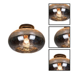 1 light flush mount light glass metal vanity light smoked glass shade ceiling light