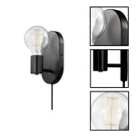 1-Light wall sconce metal wall lamp matte black wall lights