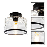 1-Light light fixture glass metal ceiling lamp fixture matte black ceiling lighting