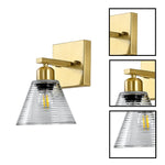 1-Light light bulbs metal glass wall sconce gold lighting fixtures