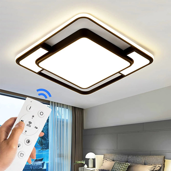 3 color modern LED flush mount ceiling light remote control close to ceiling lamp