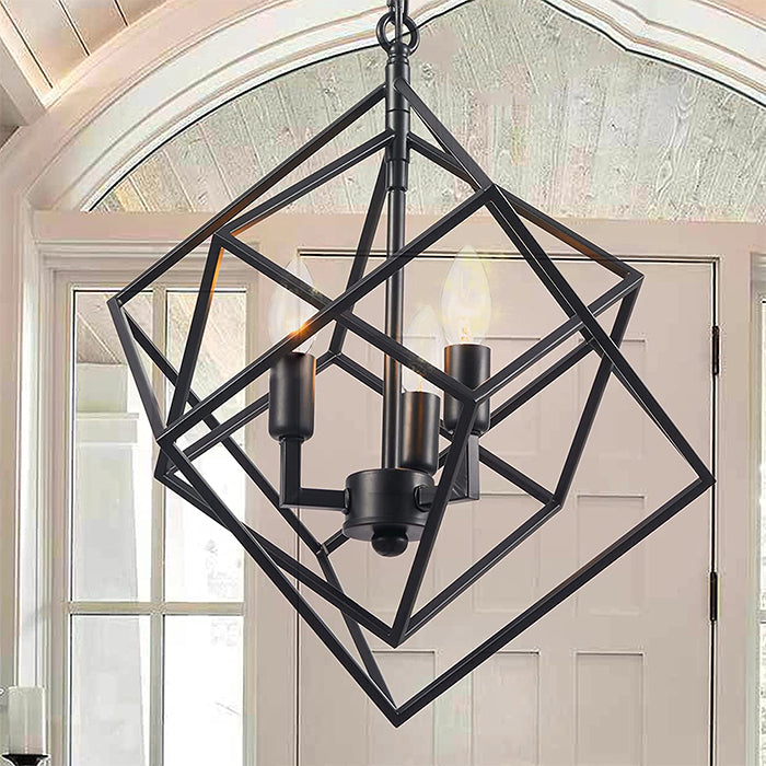 3 light art modern chandelier industrial black farmhouse hanging light fixture