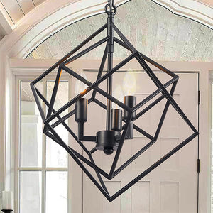 3 light art modern chandelier industrial black farmhouse hanging light fixture