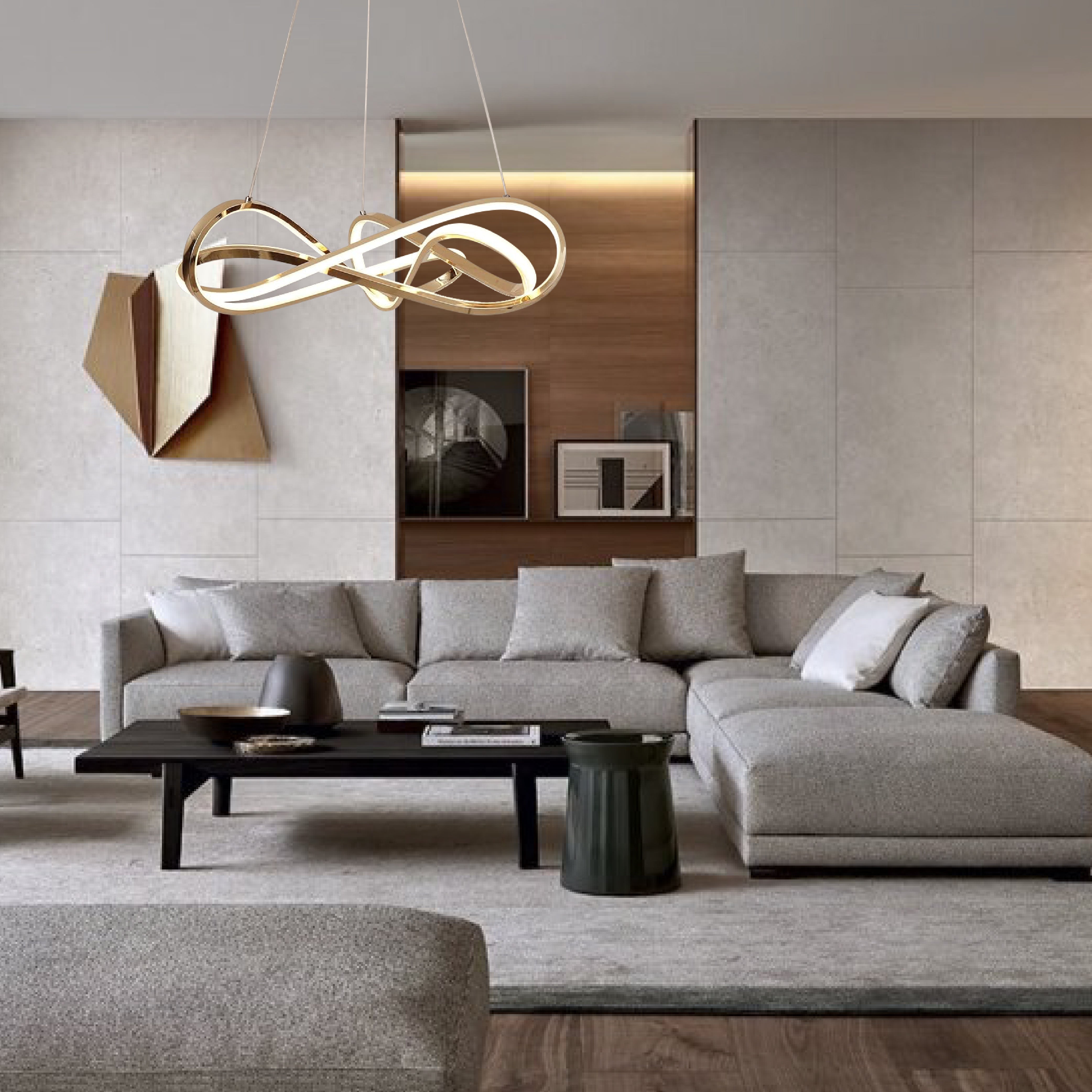 Modern aluminum chandelier lighting fixture Gold kitchen light DIY pendant light