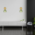 180 degree stand vintage bedroom light gold and green fixture light brass and glass wall light