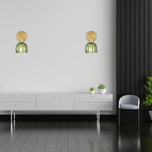 180 degree stand vintage bedroom light gold and green fixture light brass and glass wall light