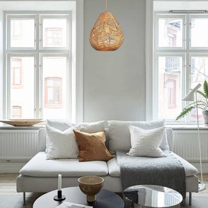 Farmhouse light fixture Brown pendant light ‎Natural Fibers hanging light