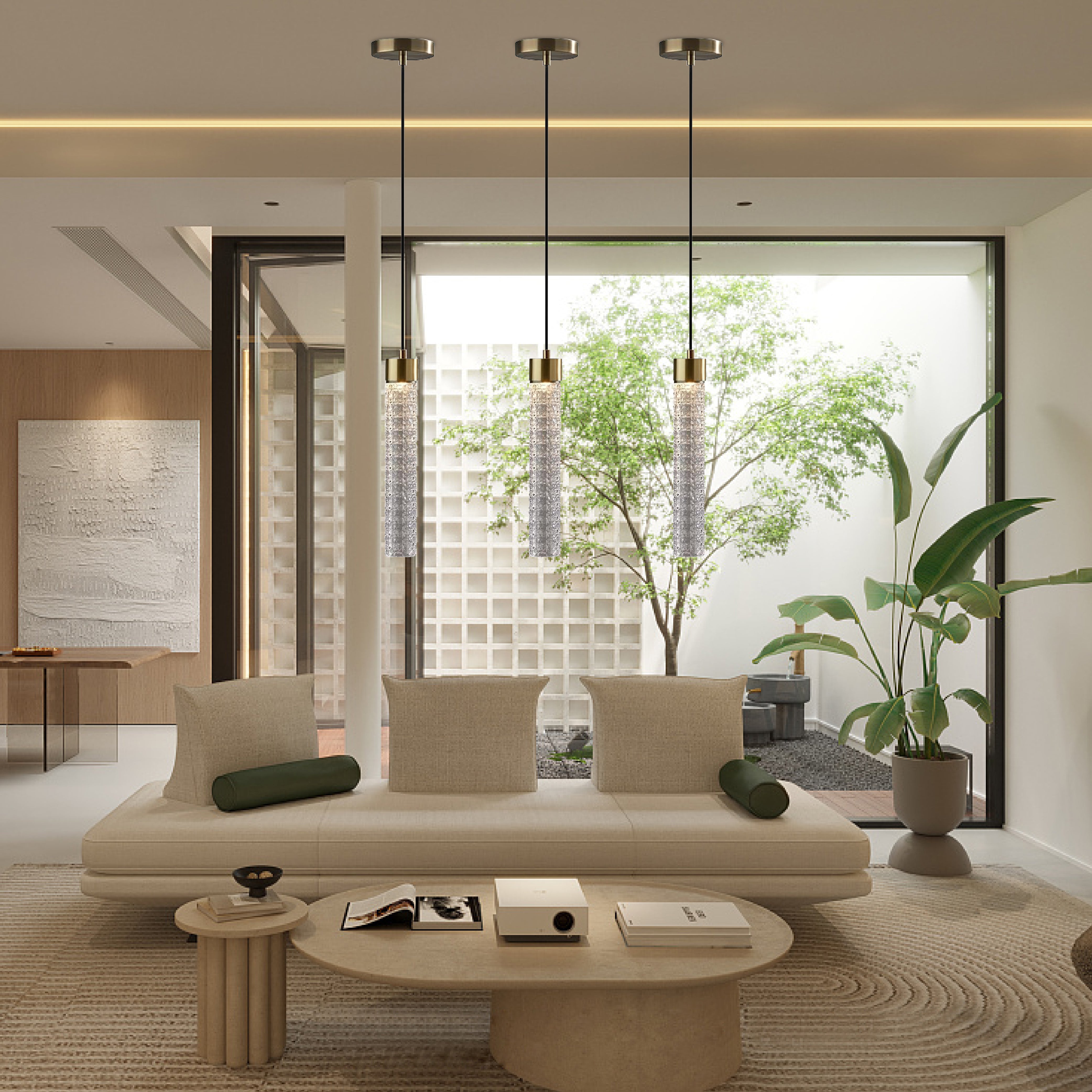 Contemporary led light bronze pendant light metal light fixture