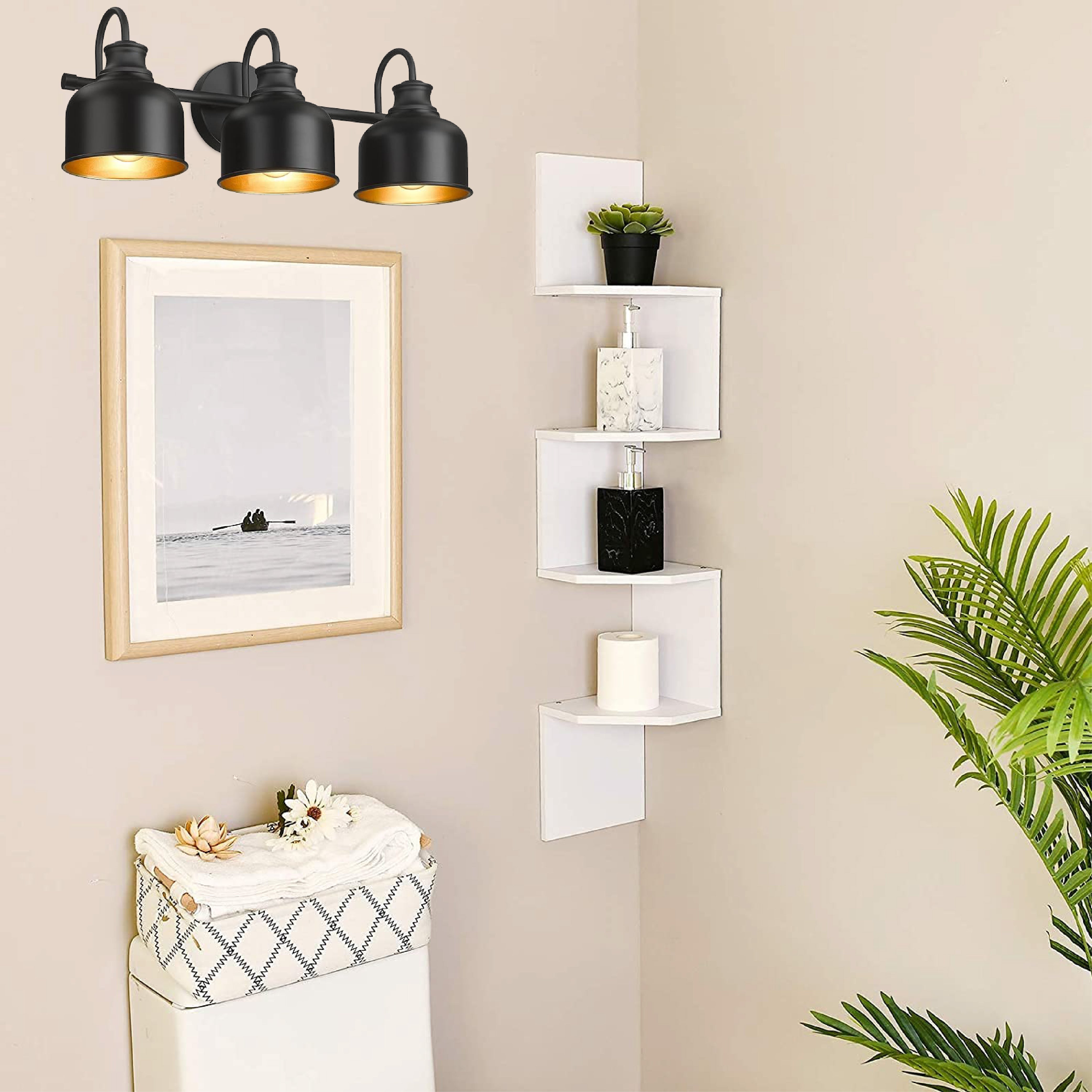 3-Light industrial fixtures light matte black wall sconce light steel vanity light