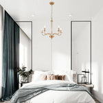 5 Light farmhouse chandelier light gold kitchen light vintage hanging pendant light fixture