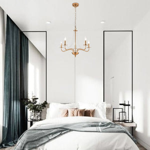 5 Light farmhouse chandelier light gold kitchen light vintage hanging pendant light fixture