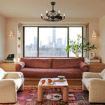 27’’ Farmhouse chandelier light black bedroom lights iron ceiling light