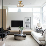 1-Light dimmabl hallway light gold and clear semi flush lamp steel and glass ceiling light