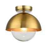 E26 socket flush mount light satin gold ceiling fixtures glass, metal ceiling mount light