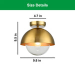 E26 socket flush mount light satin gold ceiling fixtures glass, metal ceiling mount light