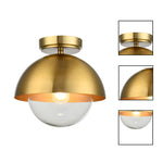 E26 socket flush mount light satin gold ceiling fixtures glass, metal ceiling mount light