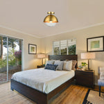 E26 socket flush mount light satin gold ceiling fixtures glass, metal ceiling mount light