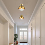 E26 socket flush mount light satin gold ceiling fixtures glass, metal ceiling mount light