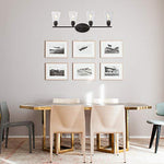 4 light glass industrial wall light fixture with oil rubbed bronze finish