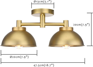 2 lights ceiling light brass mounted light metal kitchen light