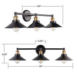 3 light vintage industrial black wall light fixture