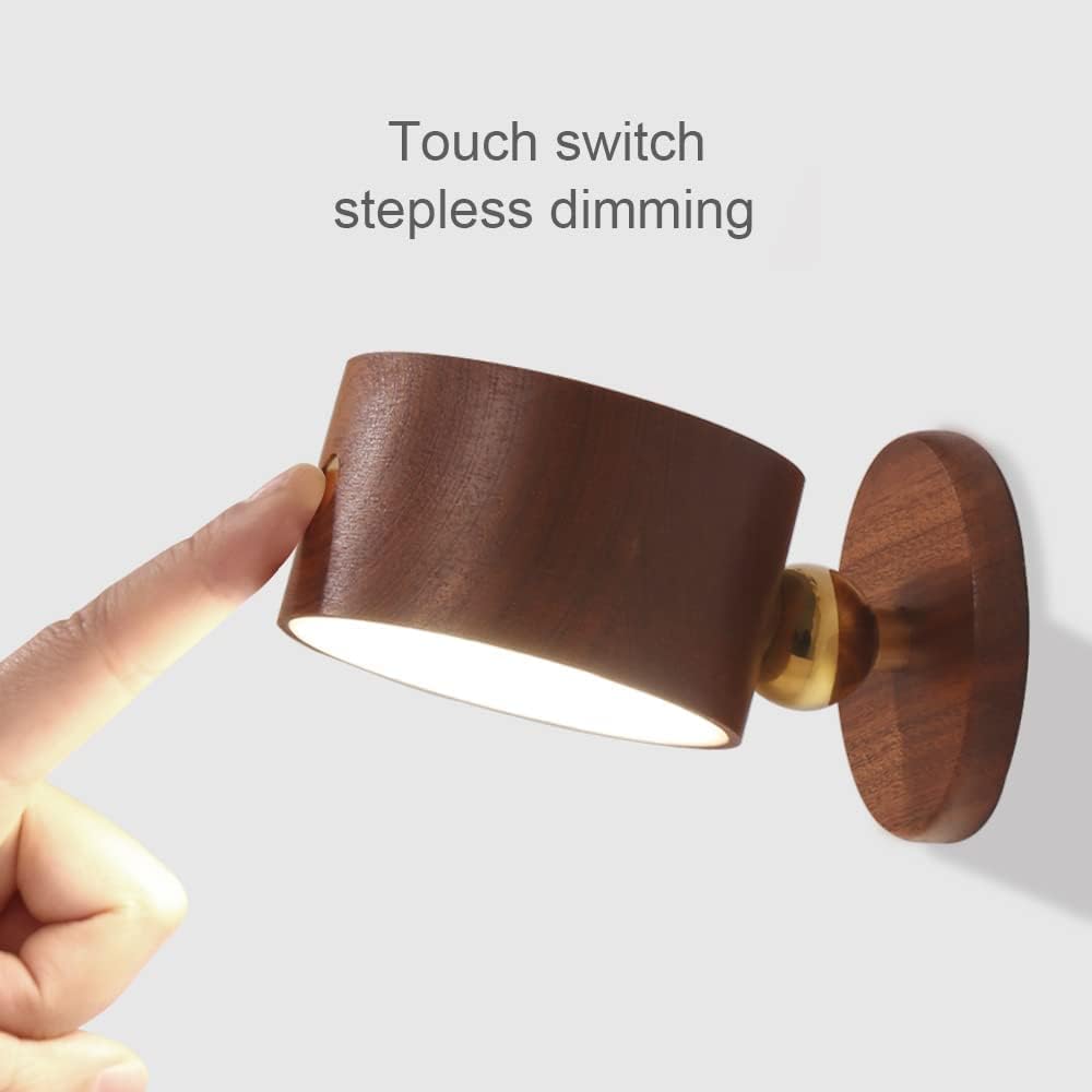 Led reading light natural wall light wood cabinet light