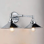 2 light chrome industrial wall sconce