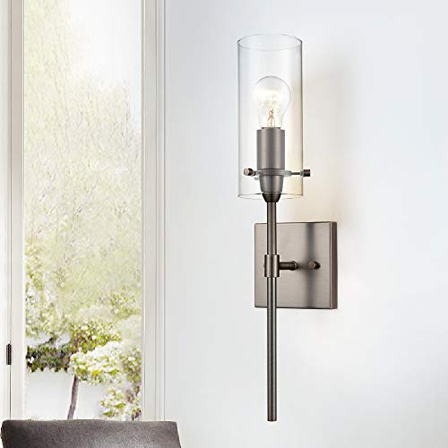 Cylinder clear glass modern wall sconce