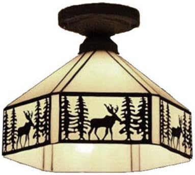 Vintage ceiling light beige hallway light metal + art glass balcony light