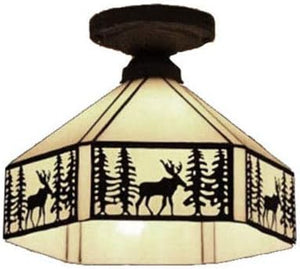 Vintage ceiling light beige hallway light metal + art glass balcony light