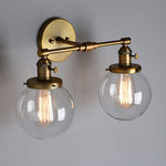 2 light globe glass wall sconce