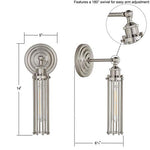 Industrial wall sconce with nickel finish