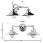 2 light chrome industrial wall sconce
